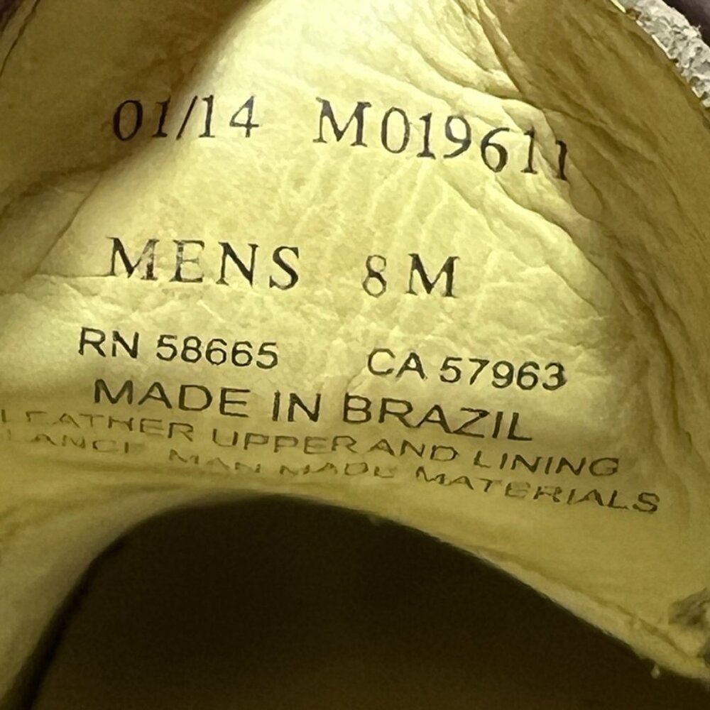 1901 Mens Round Toe Oxford  Round Toe Comfort Tan Leather Suede Shoe Size: 8M - Picture 12 of 14